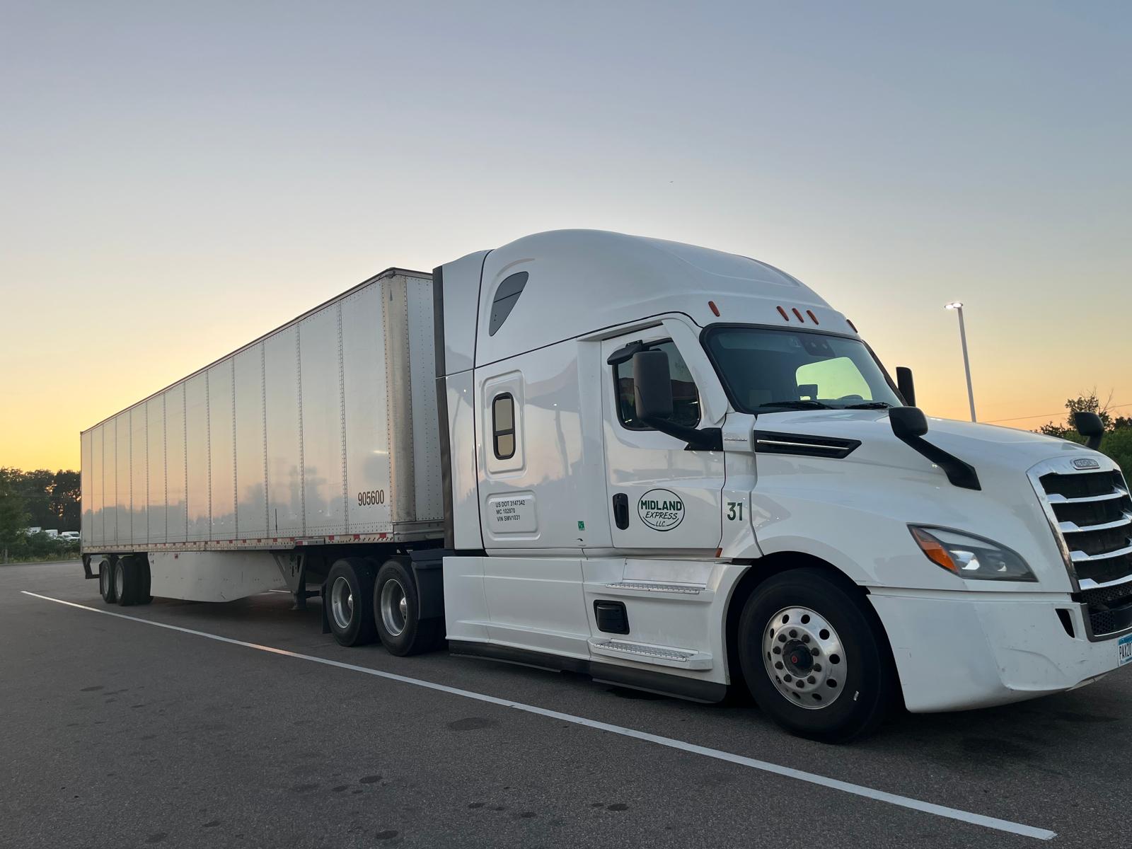 Midland Express Freightliner tractor-trailer